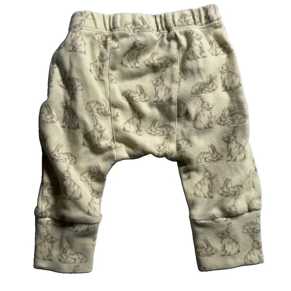 Kate Quinn Baby 3-6M Bunny Rabbit Print Harem Pants Organic Cotton Neutral